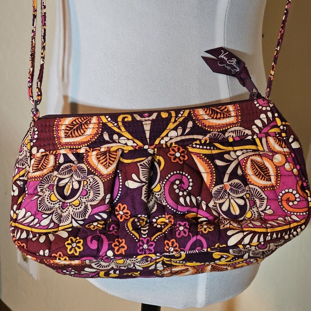Vera Bradley Frannie Safari Sunset Crossbody Clutch Shoulder Handbag